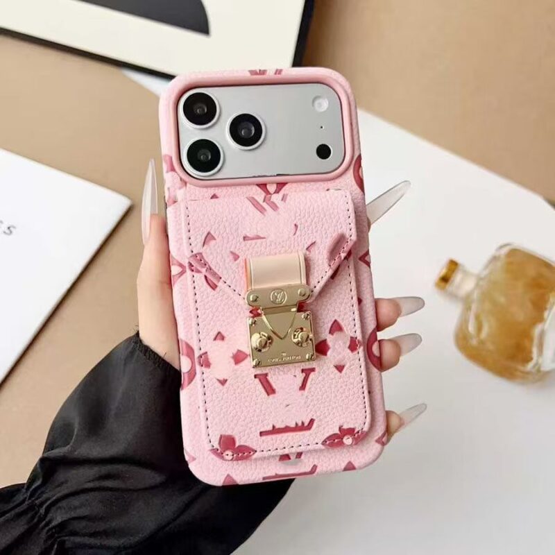 Designer phonecase with cardholder two straps(available in iphone14-17promax) - Image 5