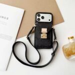 Designer phonecase with cardholder two straps(available in iphone14-17promax) - Image 3