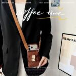 Designer phonecase with cardholder two straps(available in iphone14-17promax) - Image 2