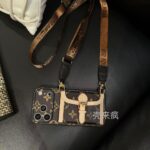 Designer phonecase with cardholder mirror inside(available in iphone/samsung/oppo/xiaomi/vivo) two straps - Image 4