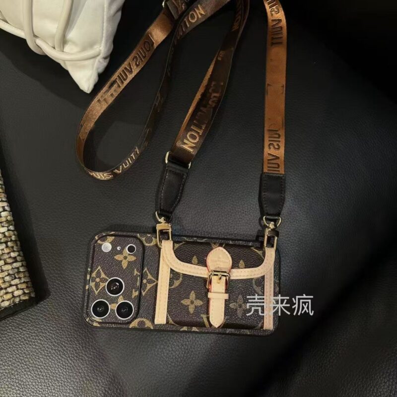 Designer phonecase with cardholder mirror inside(available in iphone/samsung/oppo/xiaomi/vivo) two straps - Image 4