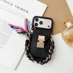 Designer phonecase with cardholder two straps(available in iphone14-17promax) - Image 9