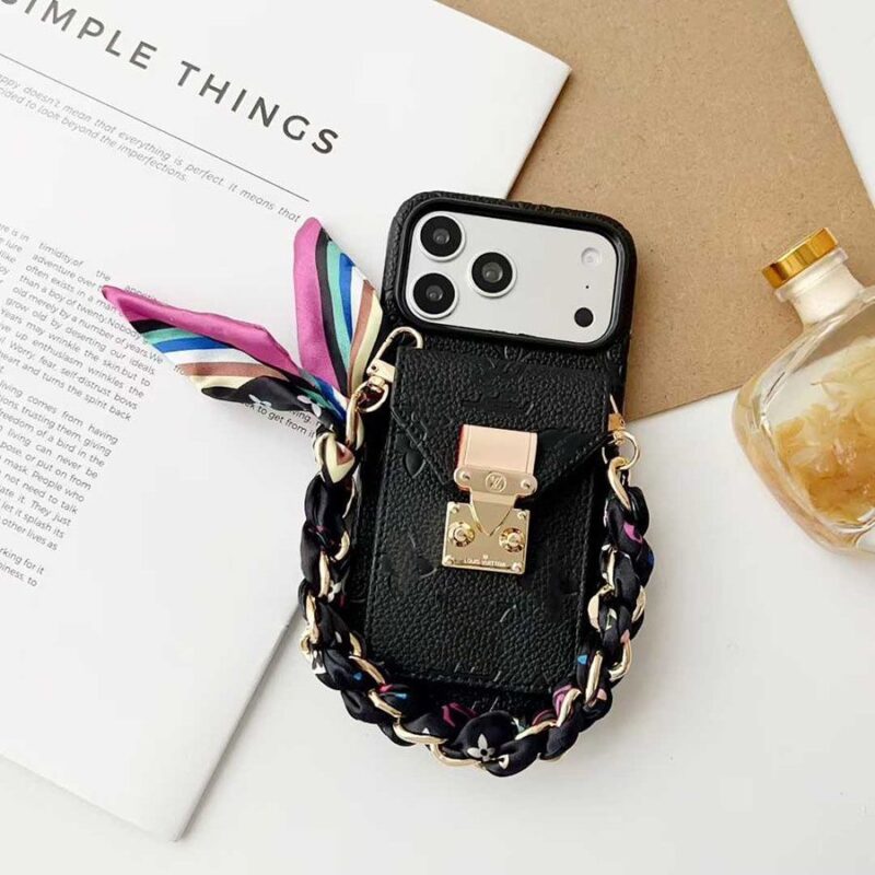 Designer phonecase with cardholder two straps(available in iphone14-17promax) - Image 9