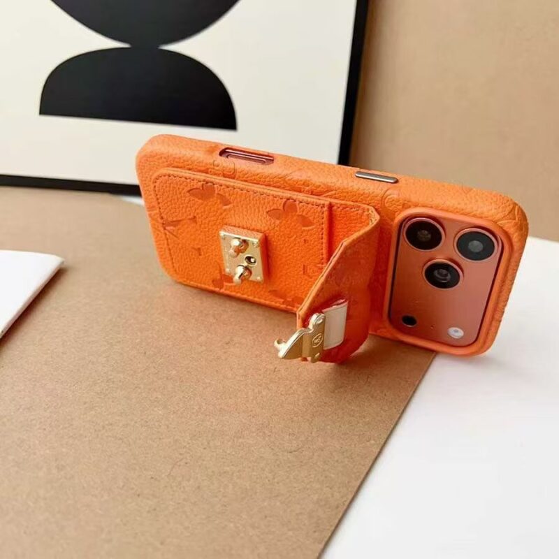 Designer phonecase with cardholder two straps(available in iphone14-17promax) - Image 7