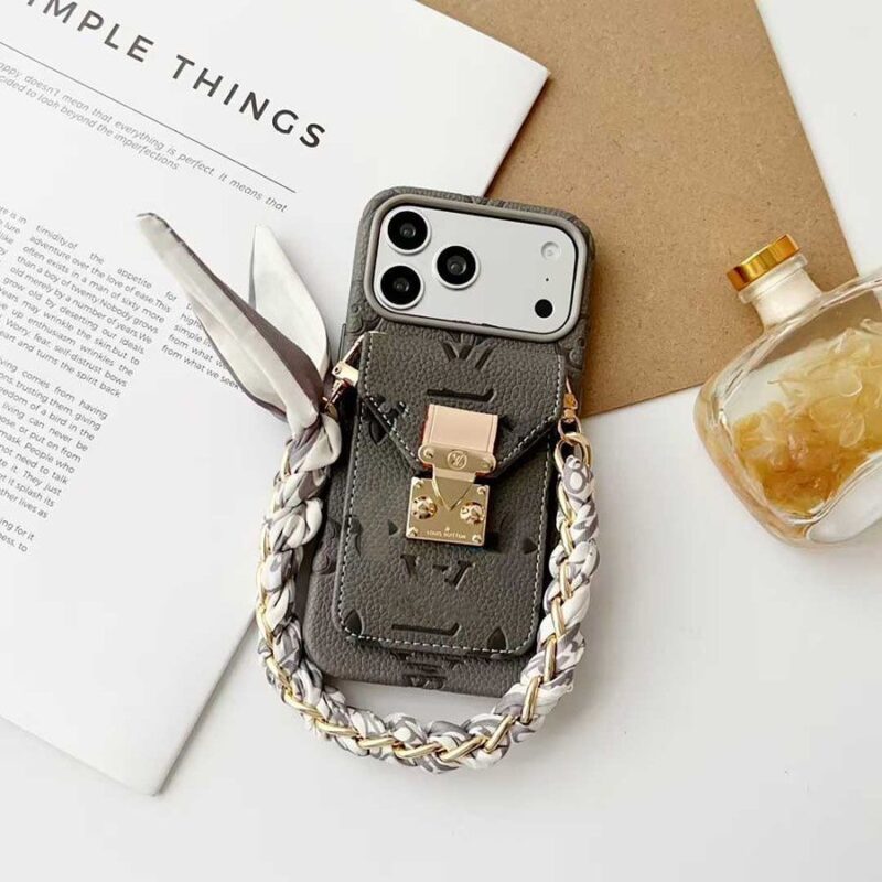 Designer phonecase with cardholder two straps(available in iphone14-17promax) - Image 10