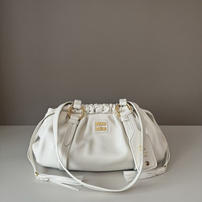 MiuMiu Women's Natural Leather Joie Shoulder Bag White 5GB360 - Image 2
