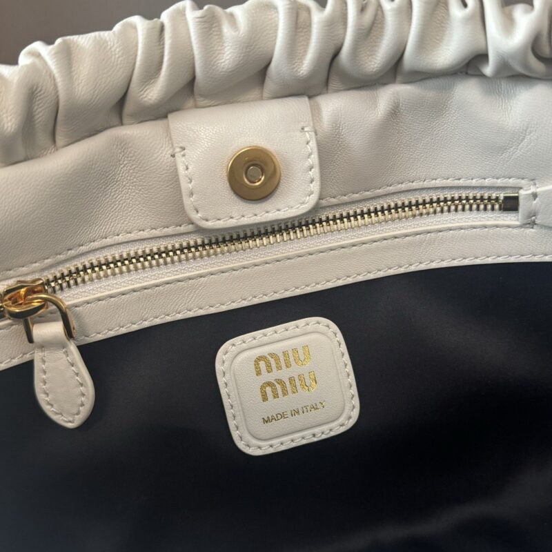 MiuMiu Women's Natural Leather Joie Shoulder Bag White 5GB360 - Image 3
