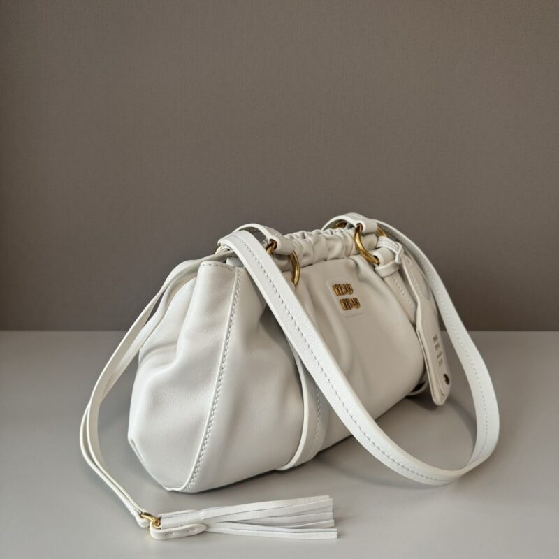 MiuMiu Women's Natural Leather Joie Shoulder Bag White 5GB360 - Image 8