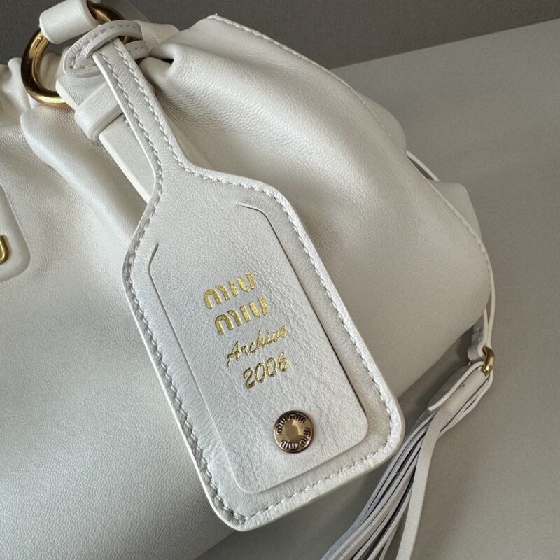 MiuMiu Women's Natural Leather Joie Shoulder Bag White 5GB360 - Image 6
